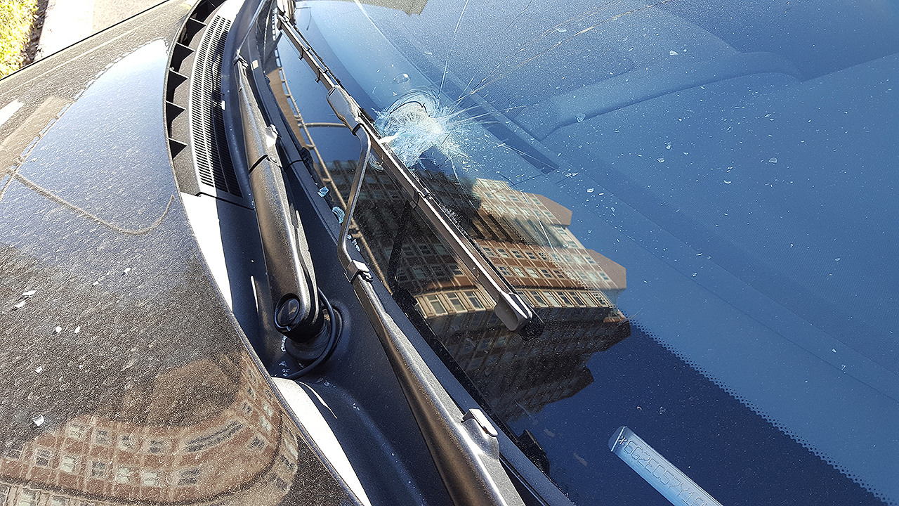 Vandalized windshield