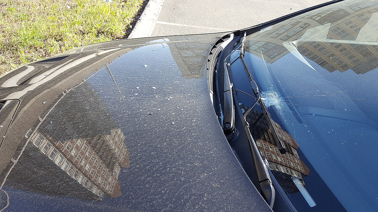 Vandalized windshield